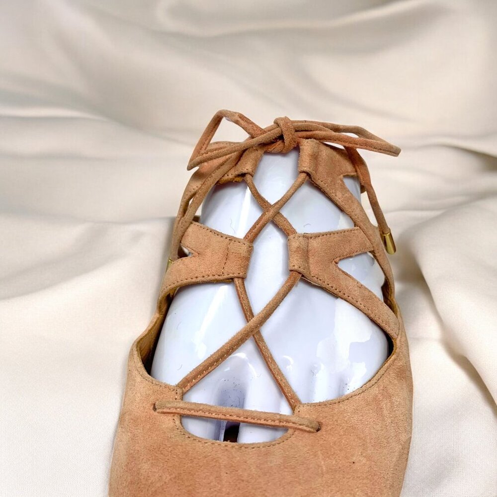 Aquazzura Firenze Belgravia‎ French Rose Suede Cagey Pointy Slides/Mules - Picture 4 of 13